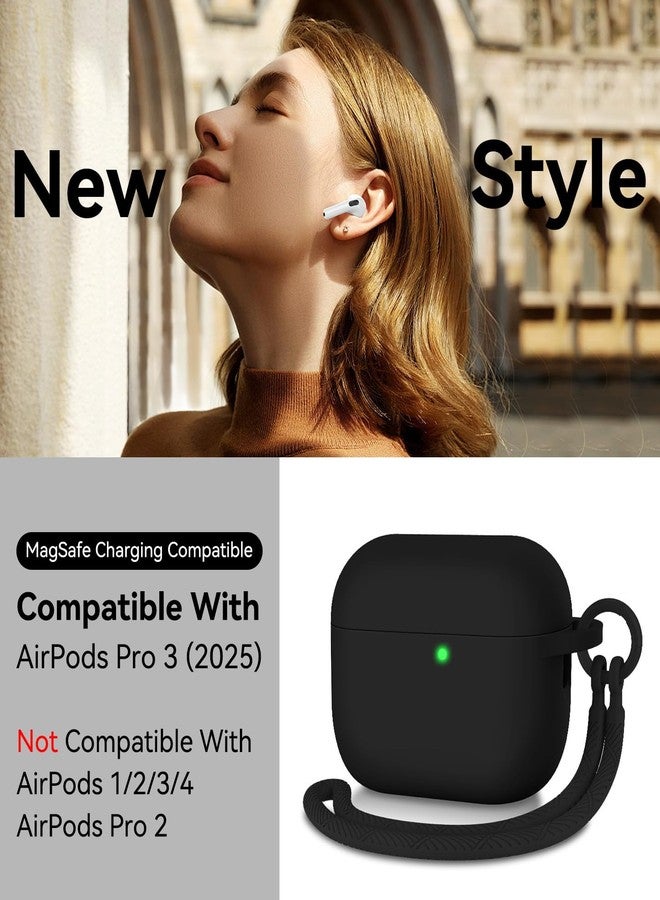 Matekxy for Airpods Pro Case - Soft Silicone Cover with Lanyard and Keychain for Man, Shockproof Drop Protection Scratch Resistant, Perfect for Commuters and Travelers, Black - Image 2