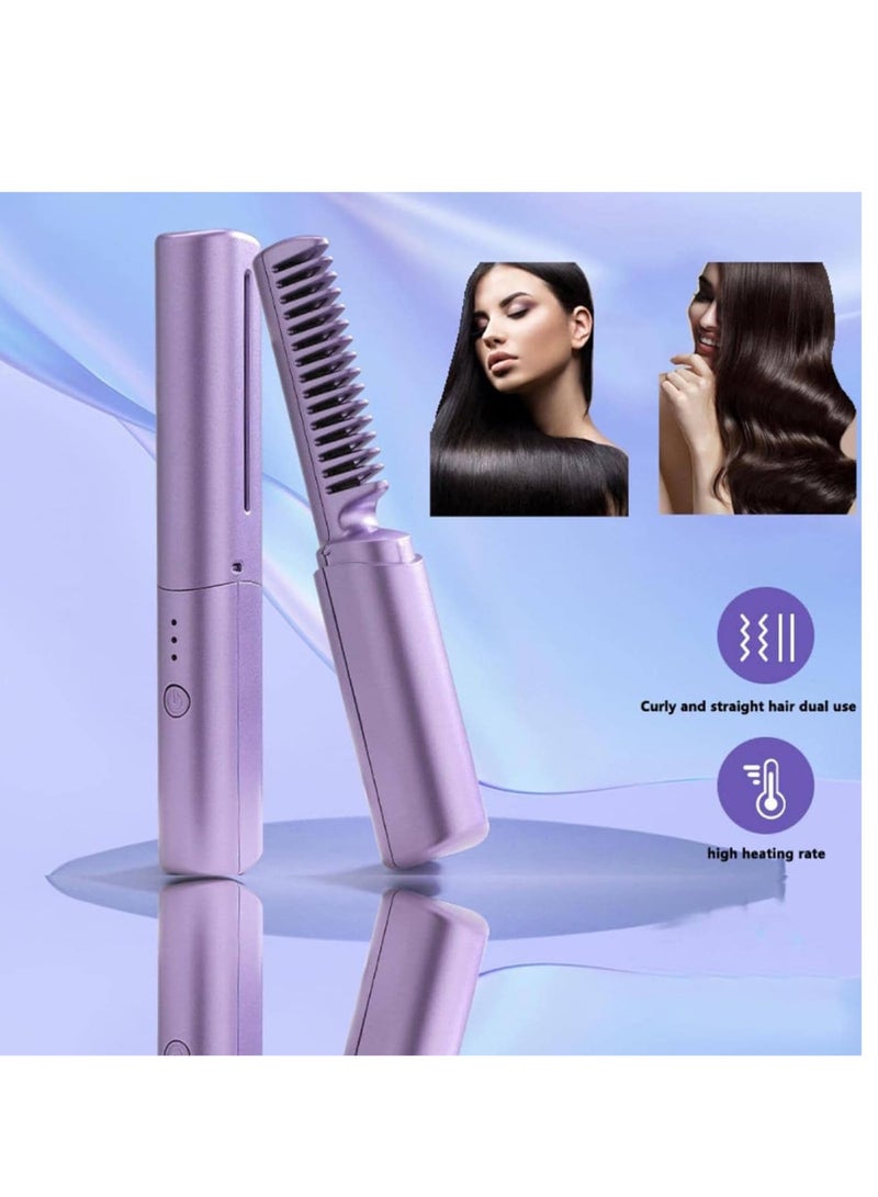 ELTRAZONE Presenting the CompactGlow Hair Styler: A Rechargeable Hair Straightening Brush for Women on-the-go. This Portable Styling Companion offers Anti-Static Negative Ion Technology, ideal for All Hair Type - Image 2