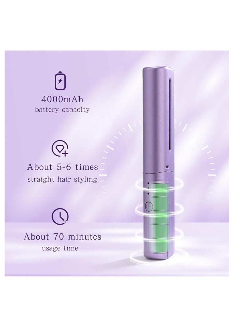 ELTRAZONE Presenting the CompactGlow Hair Styler: A Rechargeable Hair Straightening Brush for Women on-the-go. This Portable Styling Companion offers Anti-Static Negative Ion Technology, ideal for All Hair Type - Image 4