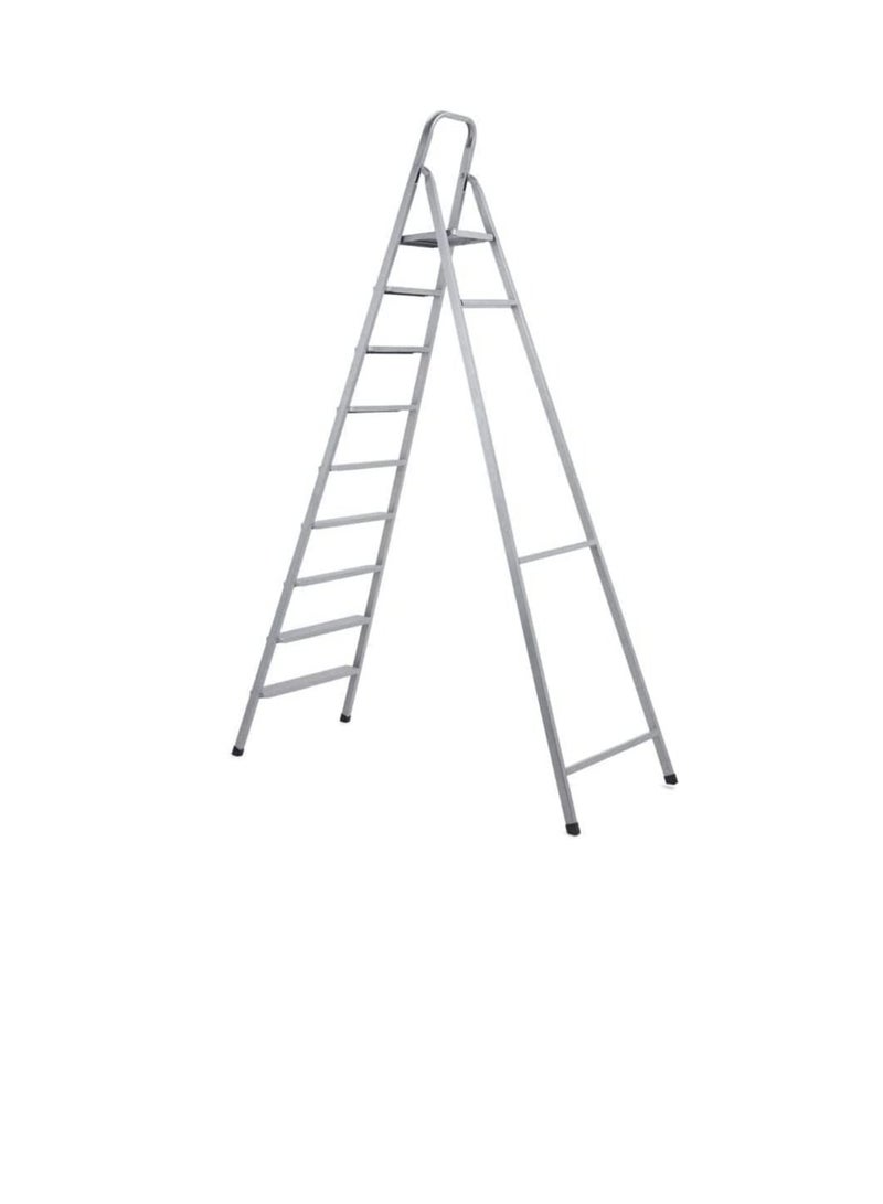 ROBUSTLINE Robustline Heavy Duty Steel Ladder, Ultra Stable Folding Ladder. (9 Step, Silver)  - Image 2