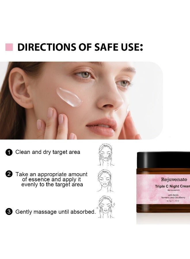 jalan Treipel C Night Cream - Triple Vitamin C Night Cream for Deep Hydration, Brightening Skin Tone, and Anti-Aging - Image 4