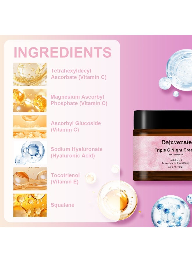 jalan Treipel C Night Cream - Triple Vitamin C Night Cream for Deep Hydration, Brightening Skin Tone, and Anti-Aging - Image 5