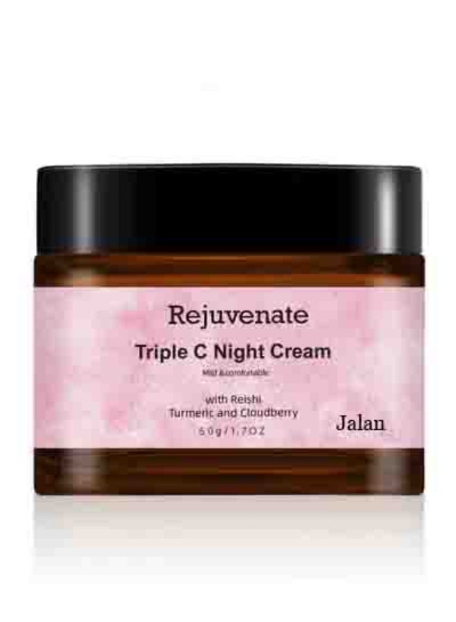 jalan Treipel C Night Cream - Triple Vitamin C Night Cream for Deep Hydration, Brightening Skin Tone, and Anti-Aging - Image 1