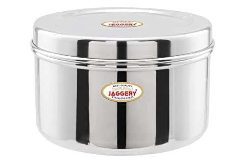 JAGGERY Brand Heavy Gauge Stainless Steel Container/Storage Box/Deep Betha Dabba/Grocery Canister/Multipurpose Dibba, for Laddu/Papad/Chips/idli/snacks/sweets/chapati,puri etc (10no.) - Image 3