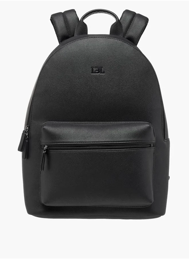 LBL by Shoexpress Men Textured Backpack with Adjustable Straps and Zip Closure - 14x32x44 cm