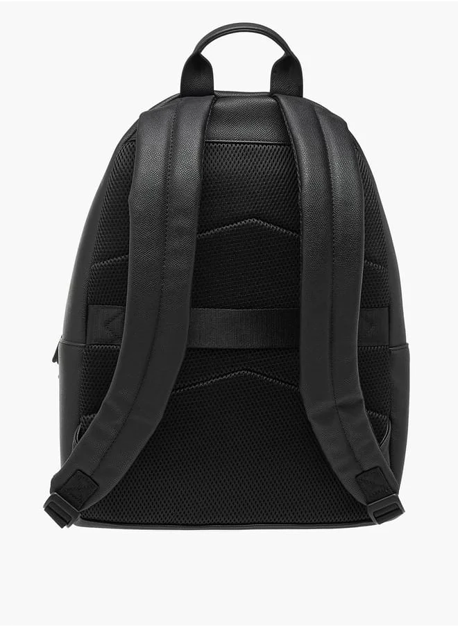LBL by Shoexpress Men Textured Backpack with Adjustable Straps and Zip Closure - 14x32x44 cm