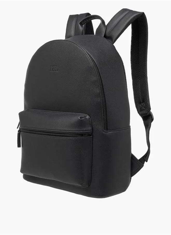 LBL by Shoexpress Men Textured Backpack with Adjustable Straps and Zip Closure - 14x32x44 cm