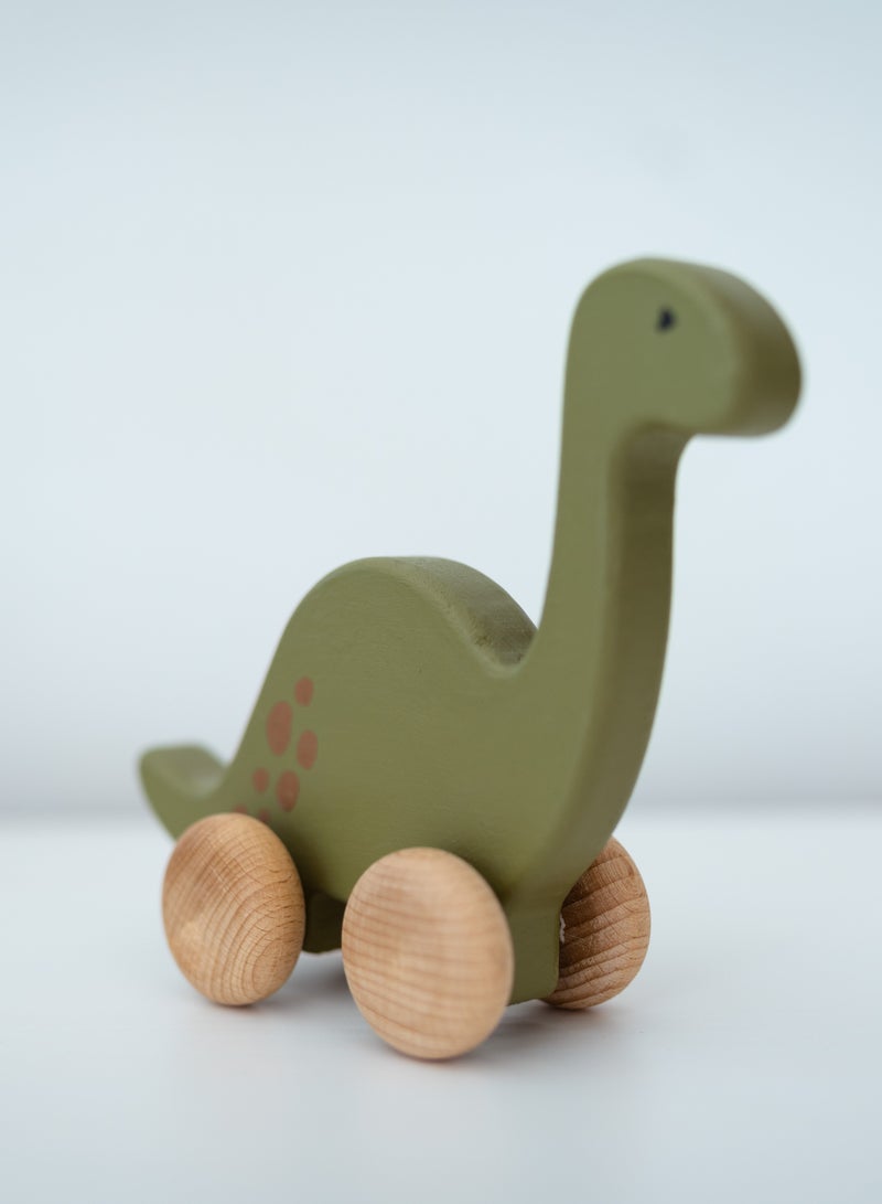 بيرتش آند باغز ألعاب الحيوانات الدوارة - لعبة دينو الخشبية دينو، ألعاب خشبية طبيعية، ألعاب سحب خشبية للأطفال الصغار - Image 2