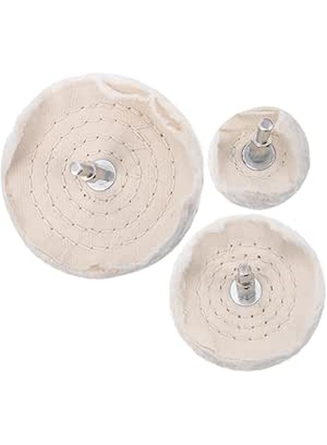 3Pcs Buffing Wheel Pad Set with Handle 50mm 75mm 100mm for Car Polisher Equipment - Image 1
