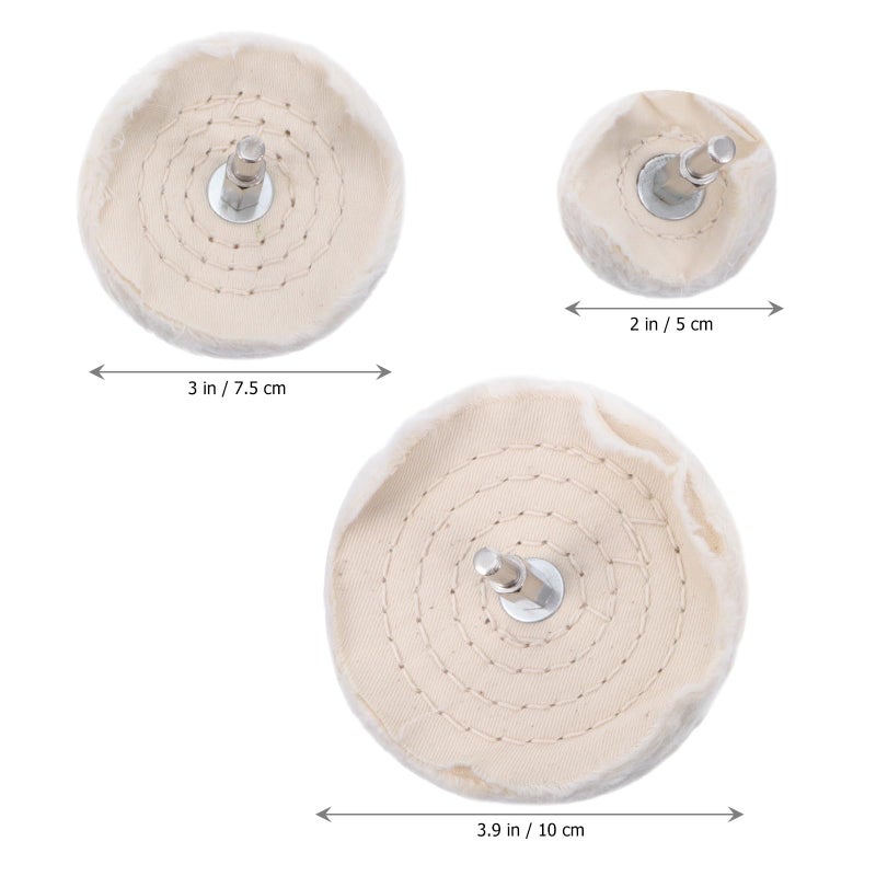 3Pcs Buffing Wheel Pad Set with Handle 50mm 75mm 100mm for Car Polisher Equipment - Image 3