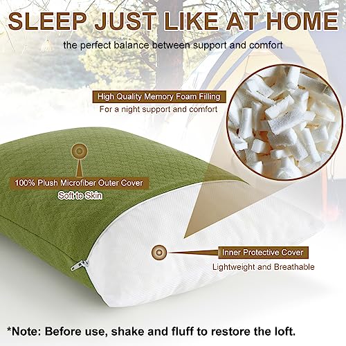 Ivellow Memory Foam Travel Pillow Compressible Camping Pillow for Sleeping Shredded Memory Foam Pillow Compact Firm Supportive Small Pillow for Adults Kids Outdoor Backpacking Hiking Essential Gear-M - Image 3