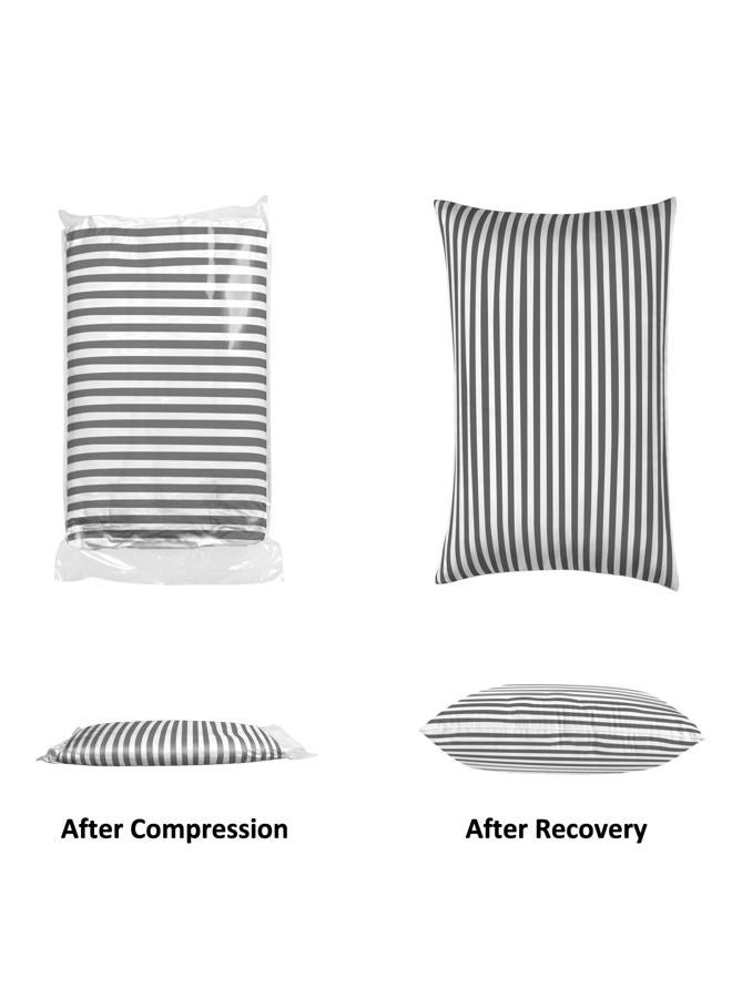 EIUE Bed Pillows for Sleeping 2 Pack Queen Size，Super Soft Down Alternative Microfiber Filled Pillows,Pillows for Side and Back Sleepers,20 x 30 Inches,Striped White Grey - Image 5