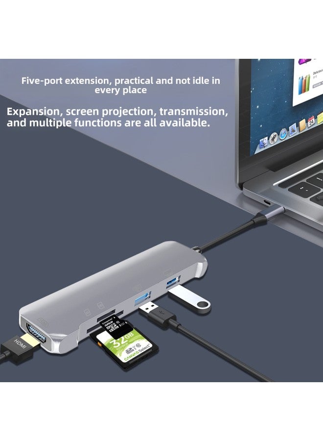 Type-C 3.0HUB Expansion Dock One-to-five Mobile Phone Direct Connection HDMI Projection Screen Converter 4K HD-Number Of Interfaces:HDMI+USB3.0+USB2.0+SD+TF  - Image 4