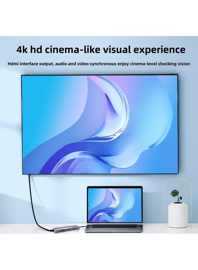 Type-C 3.0HUB Expansion Dock One-to-five Mobile Phone Direct Connection HDMI Projection Screen Converter 4K HD-Number Of Interfaces:HDMI+USB3.0+USB2.0+SD+TF  - Image 5