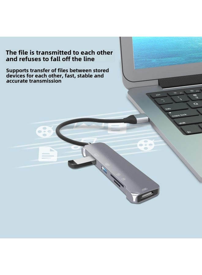 Type-C 3.0HUB Expansion Dock One-to-five Mobile Phone Direct Connection HDMI Projection Screen Converter 4K HD-Number Of Interfaces:HDMI+USB3.0+USB2.0+SD+TF  - Image 3