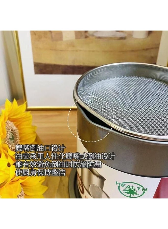 Kitchen Oil Strainer Pot with Filter, 1.7L Stainless Steel Oil Dispenser, Storage Container with Fine Mesh Strainer, Perfect for Frying Oil and Cooking Grease, Available in Prime Shop  - Image 4