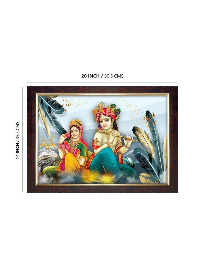 Dharvika Innovations Dharvika Innovations Radha Krishna Photo Frame Big Size Home Decoration with Sparkle Coated Lamination (14x20 Inch) - 20498 - Image 2