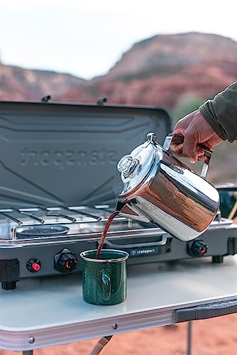 Stansport غلاية قهوة ستانسبورت من الفولاذ المقاوم للصدأ 9 أكواب (276-9)، فضي - Image 3