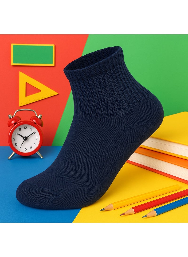 SAM SOCKS Kids Set of 3 Half Long School Plain Socks Navy Blue size 34-37 EU - Image 5