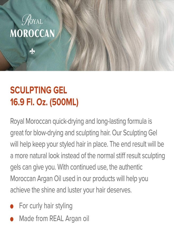 Royal Moroccan Sculpting Gel | Moroccan Argan Oil For Hair | Curly Hair Styling Gel | Hair Styling & Smoothing Products | Quick Drying Argan Oil Hair Products 500 ml (16.9 fl oz) - Image 2