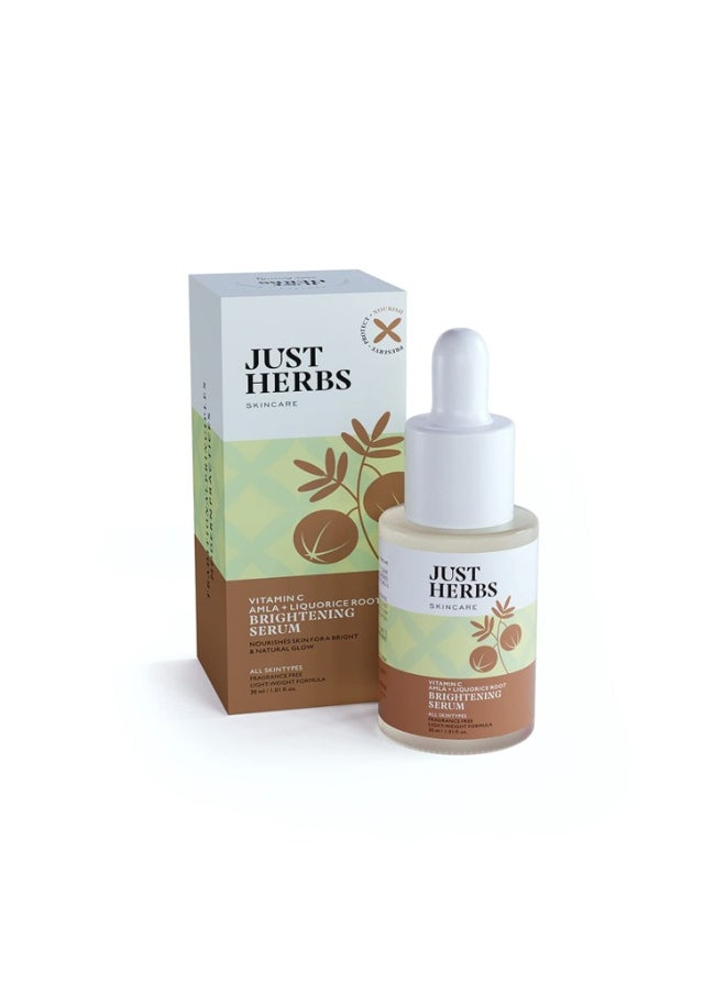 Just Herbs Amla Vitamin C Face Serum For Glowing Skin & Brightening,Reduce Dark Spots - Suitable for All Skin Types Men & Women - 30ml  - Image 1
