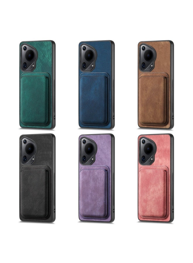 For Huawei Pura 70 Retro Leather Card Bag Magnetic Phone Case(Brown)  - Image 1