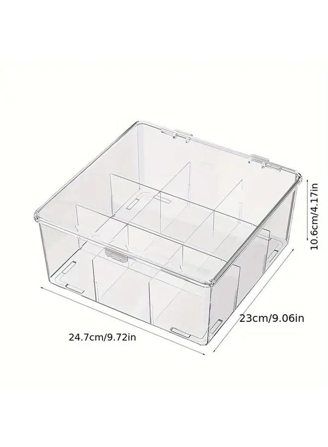 منظم أظافر شفاف صندوق 9 شبكة حافظة محمولة لأدوات العناية بالأظافر - Image 3