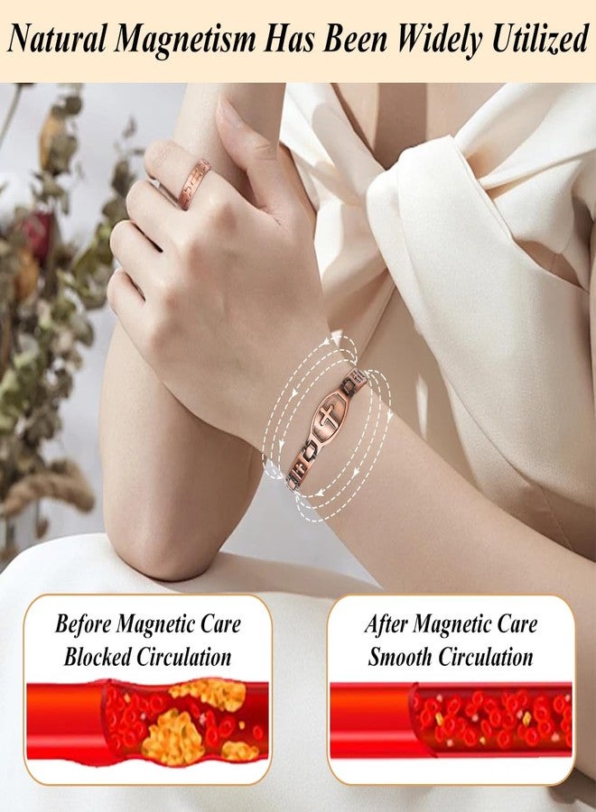 Vicmag Copper Magnetic Bracelet for Women 99.9% Solid Pure Copper Strong Magnets Jewelry Gift Adjustable Length - Image 3