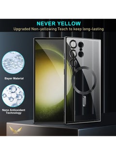 BORTONY Galaxy S23 Ultra MagSafe Case with Camera Lens Protector Magnetic Clear Full Protection Plating Anti Scratch Slim Thin Cover for Samsung Galaxy S23 Ultra  - Image 5