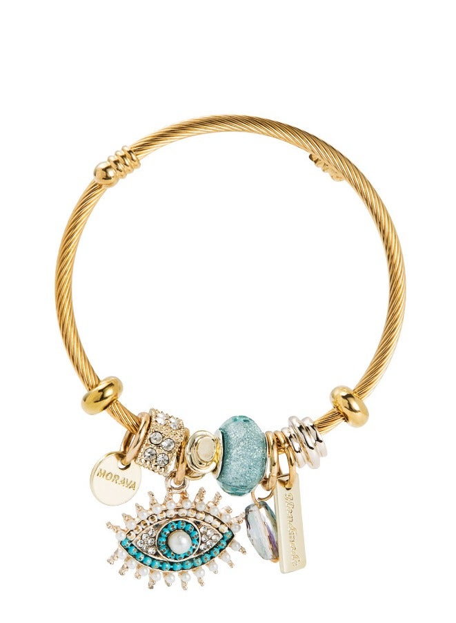 Crystal bead bracelets, stainless steel bracelets, fashion high -end without fading bracelets - Image 1