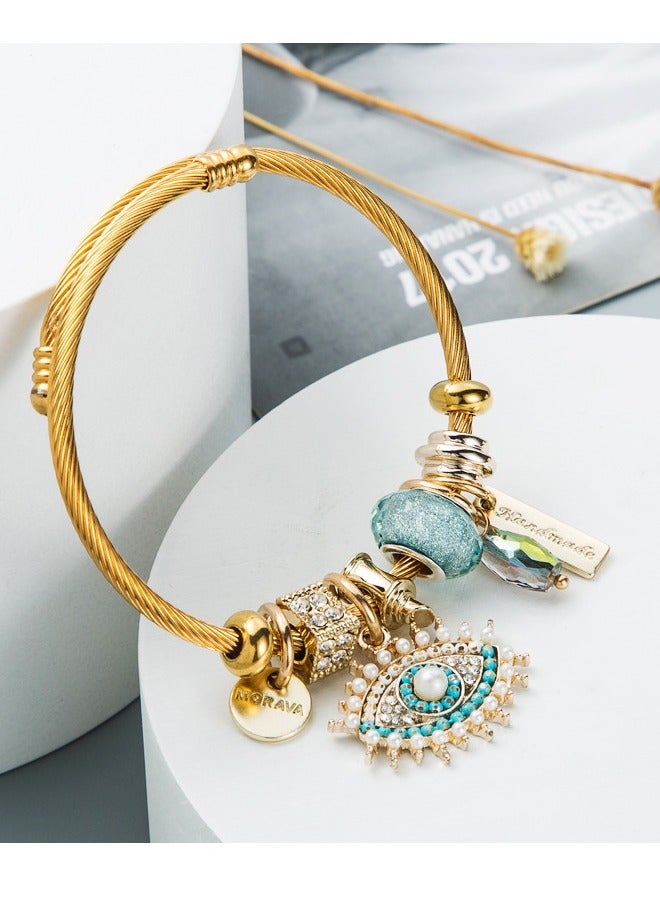 Crystal bead bracelets, stainless steel bracelets, fashion high -end without fading bracelets - Image 5