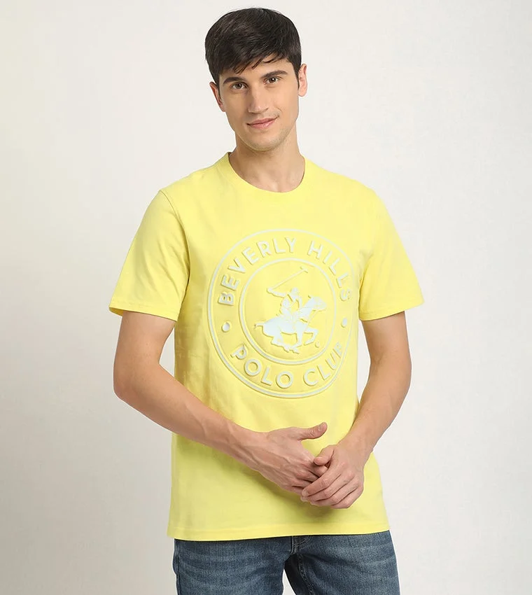 Beverly Hills Polo Club Yellow Printed Regular Fit T-Shirt