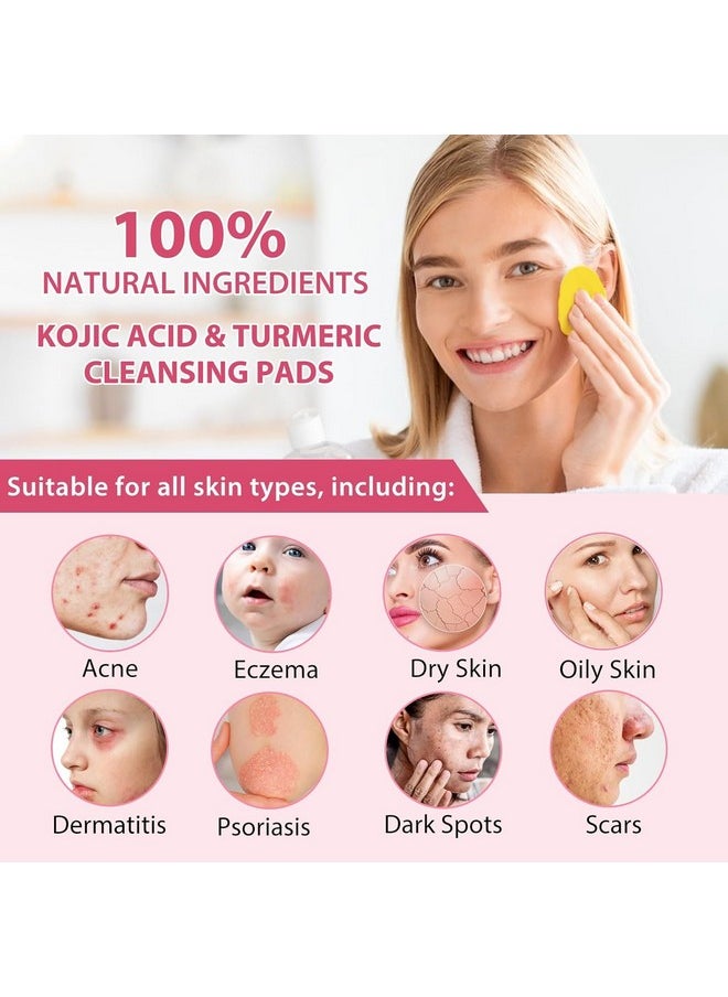 Frovetani Turmeric Cleansing Pads, Kojic Acid & Turmeric Cleansing Pads, Turmeric Pads Infused Cotton Exfoliating Pads, Turmeric Kojic Pads for Face, Helps Balance Skin Oil (80)  - Image 4