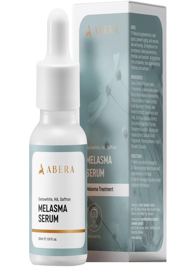 Abera Melasma Serum, Melanin Correcting Facial Serum, Dark Spot Corrector for Age Spot Sun Spot Freckles, Melasma Treatment for Face with HA & Niacinamide, All Skin Types, 0.68 Fl. Oz - Image 1