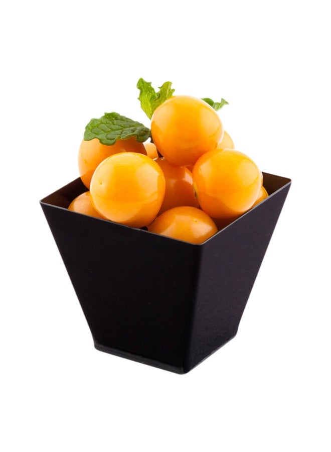 Restaurantware 2 Ounce Mini Kova Cups, 100 Square Small Appetizer Cups - Lids Sold Separately, Heavy-Duty, Black Plastic Parfait Cups, Serve Mousse, Puddings, Or Samples, For Weddings Or Parties - Image 2