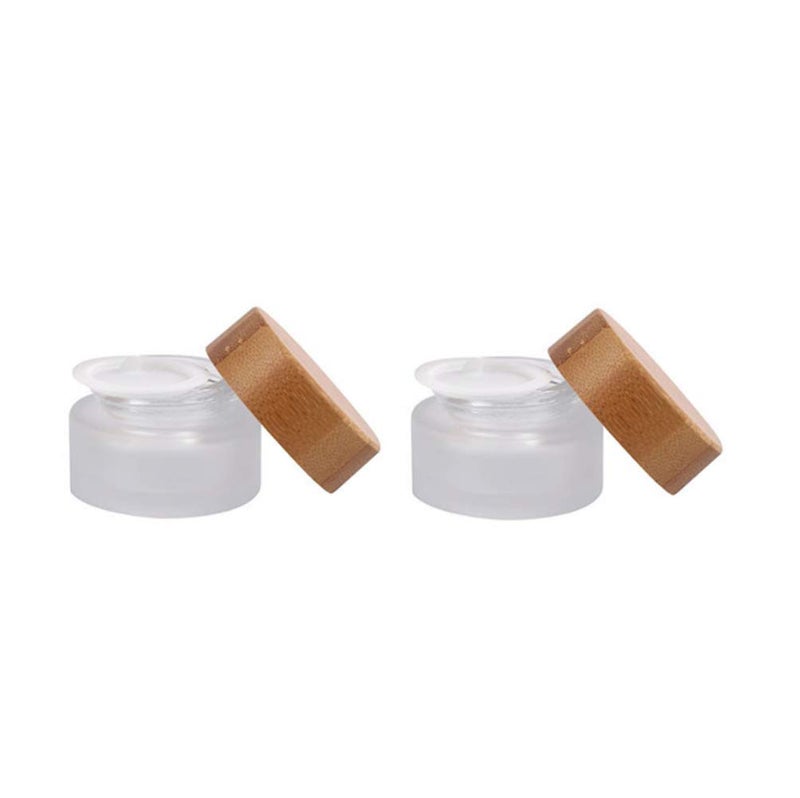 عبوة فارغة قابلة لإعادة التعبئة من زجاج فخاري دائري 15 مل 0.5 أونصة - 2 عبوة
