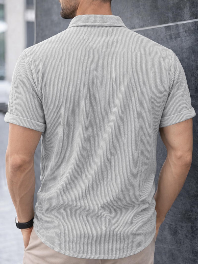 Noble Monk Mens Solid Casual Shirts |Half Sleeve Shirts for Men | Regular Fit Shirt for Man | Stylish Textured Shirt for Men - Image 2
