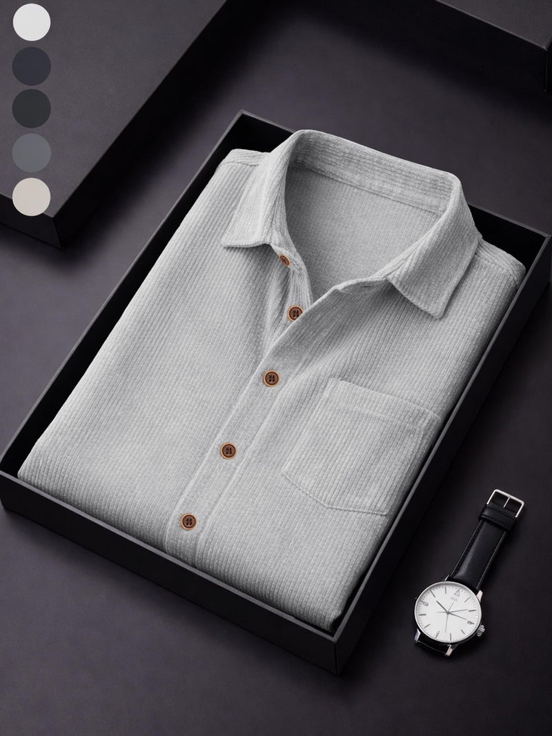 Noble Monk Mens Solid Casual Shirts |Half Sleeve Shirts for Men | Regular Fit Shirt for Man | Stylish Textured Shirt for Men - Image 5