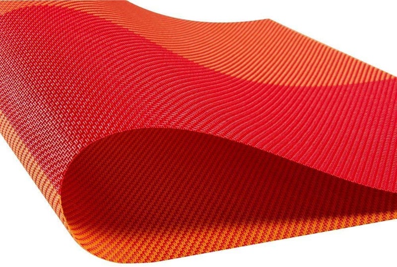 Simxen Non-Slip Washable PVC Heat Resistant Table Mats/Placemats Set of 6 (Orange) - Image 2