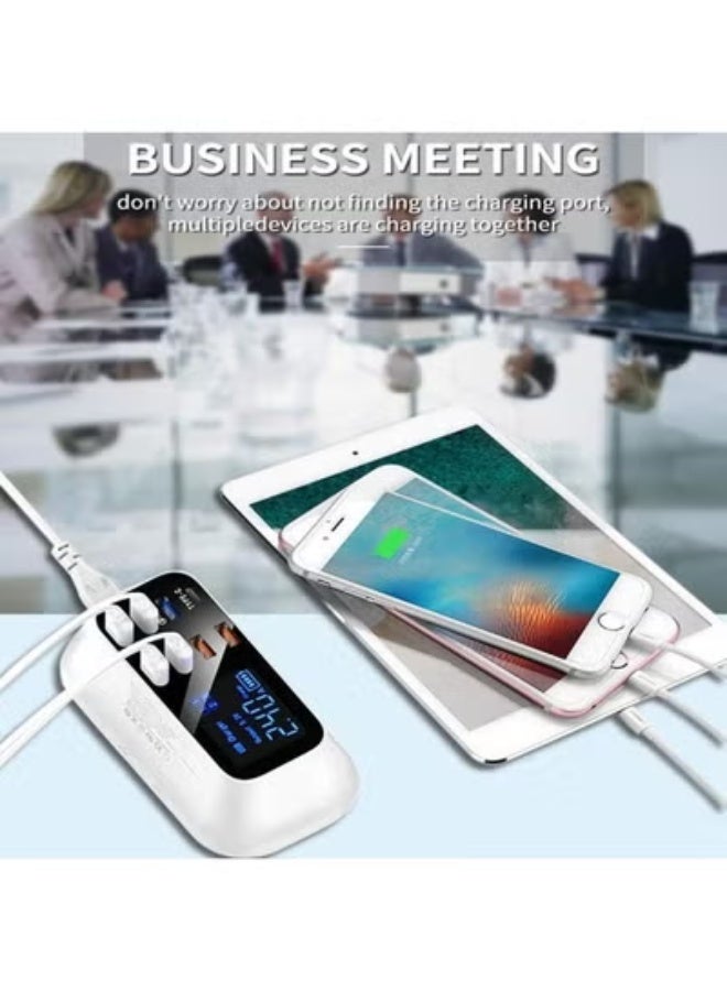 سمارت بيري C2203 8-Port Fast Charging Station – 55W Power Delivery & Quick Charge 3.0 | Multi-Device USB Charging Hub with Smart LED Display | Efficient Desktop Charger for Phones, Tablets, and Accessories | Universal Compatibility with iPhone, Samsung, Huawei & More - Image 4