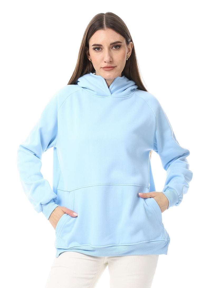 Andora Plain Hoodie With Kangaroo Pockets _ Sky Blue - Image 1