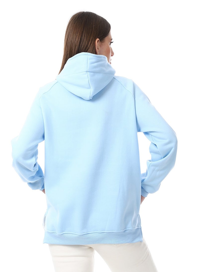 Andora Plain Hoodie With Kangaroo Pockets _ Sky Blue - Image 3