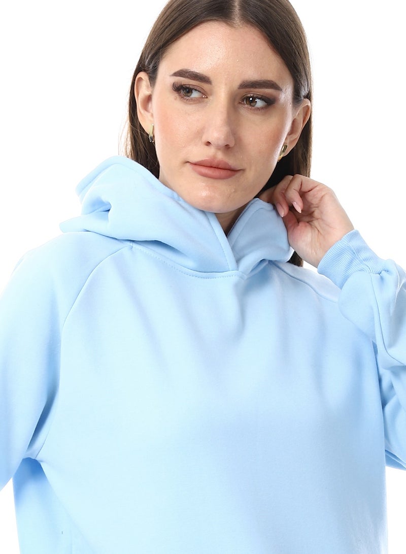 Andora Plain Hoodie With Kangaroo Pockets _ Sky Blue - Image 4