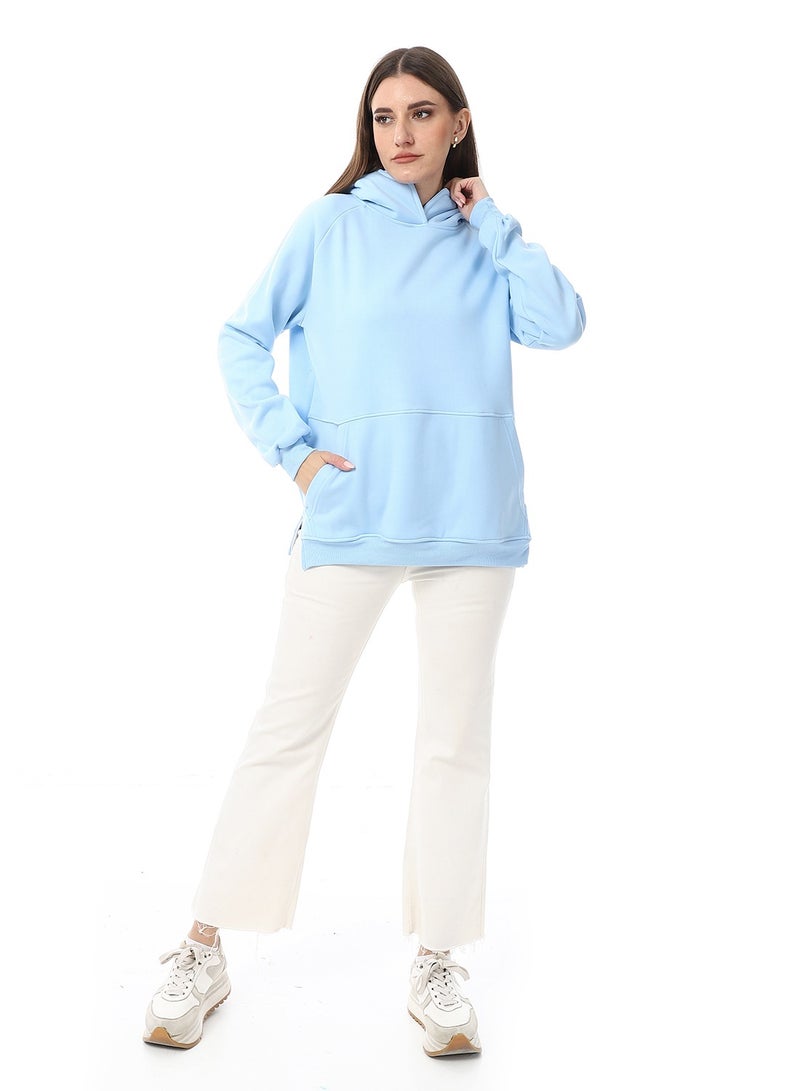 Andora Plain Hoodie With Kangaroo Pockets _ Sky Blue - Image 5