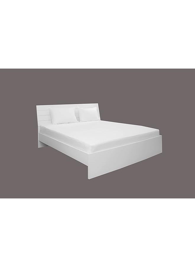 Hotel Linen Klub Queen Fitted Sheet 1Pc 100 Percent Cotton 250Tc Sateen Plain Size: 180X200+30Cm White  - Image 2