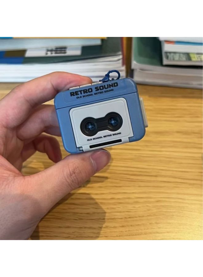 Retro Tape Recorder Pendant Fun Music Box Mini Radio Ornaments Keychain Schoolbag Pendant Generation-Color:Recordable-Specifications:Retro Radio  - Image 1