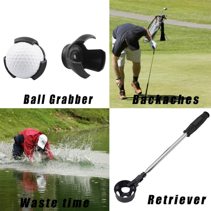 prowithlin Golf Ball Retriever Telescopic with 2 Golf Balls Grabbers, Stainless Extendable Golf Ball Retrievers for Water, Golf Gift for Men, Golf Accessories for Men, Weight: 0.48lb - Image 3