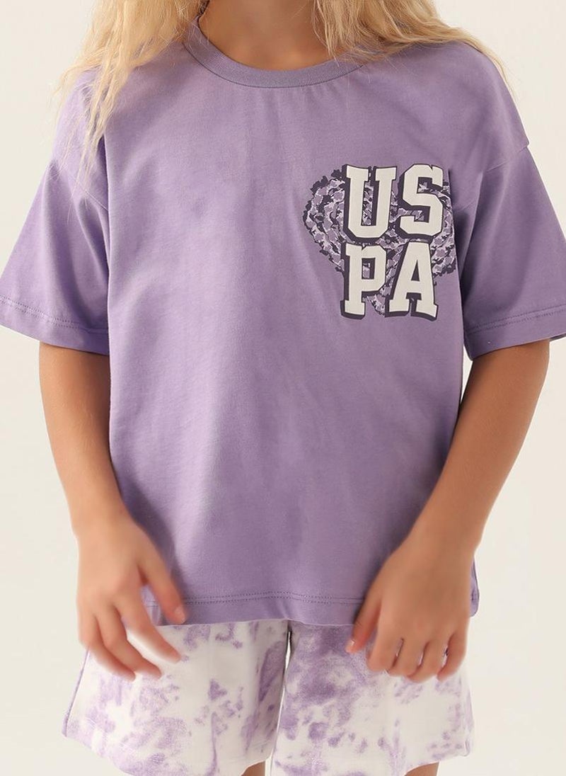 U.S. Polo Assn. U.S. Polo Assn. Girls Purple Short Set  - Image 4