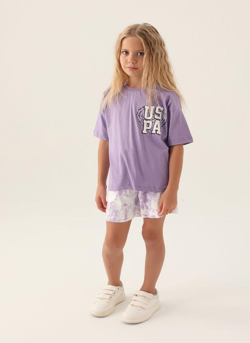 U.S. Polo Assn. U.S. Polo Assn. Girls Purple Short Set  - Image 3