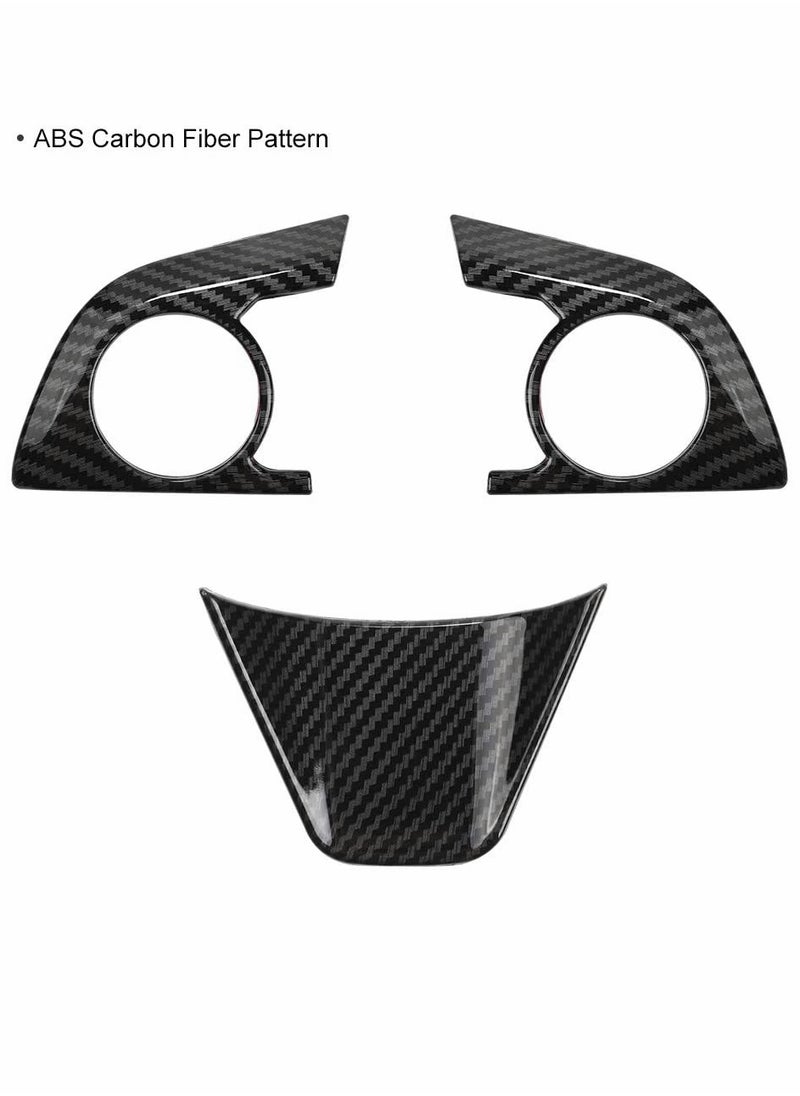 KASTWAVE - Auto ABS Steering Wheel Cover Trim Frame Sticker Sport Style - Carbon Fiber Grain, for Toyota Camry 2022 2021 2020 2019 2018, for Avalon Accessories (3pcs) - Image 1